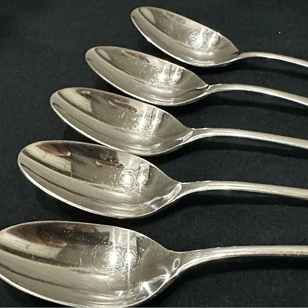 Dansk Escapade Stainless Flatware 5 Oval Soup Spoons Glossy 7 1/4”